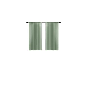 Coppia Tende Velo 60x150cm Verde Marino fa Mercato