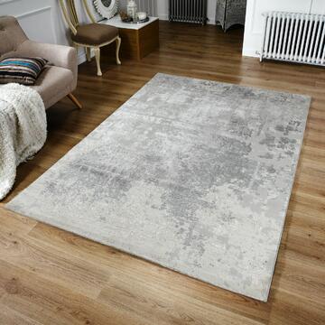 Tappeto soggiorno Omega moderno con pelo corto grigio 120x200 Marino fa Mercato