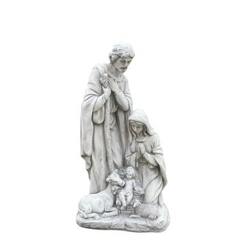 Statua da Giardino Natività in Argilla Fibrosa Simil Pietra 38,5x71x20,5cm