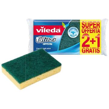 Spugna Glitzi Fibra Verde 2+1 Pz - Vileda