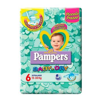 Pampers Pannolini Baby Dry taglia 6 extralarge 15-30 kg 15 pz