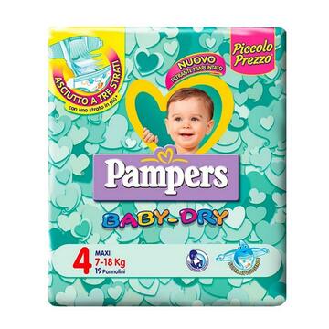 Pampers Pannolini Baby Dry taglia 4 maxi 7-18 kg 19 pz