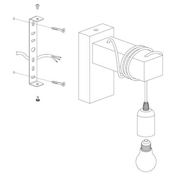 Lampada da parete Townshend 1 lampadina in legno stile... - Marino fa Mercato