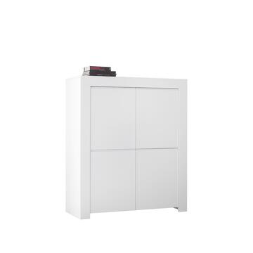 Madia Moderna 4 Ante Firenze Bianco Opaco 110x140x42cm - Marino fa Mercato