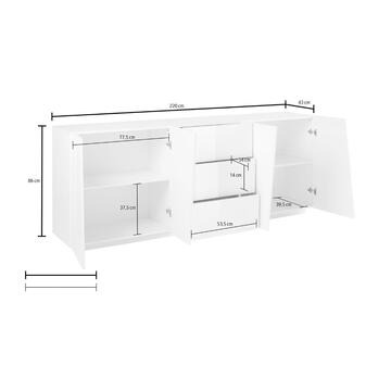 Credenza Moderna Vega 4 Ante + 3 Cassetti Grigio Ardesia... - Marino fa Mercato