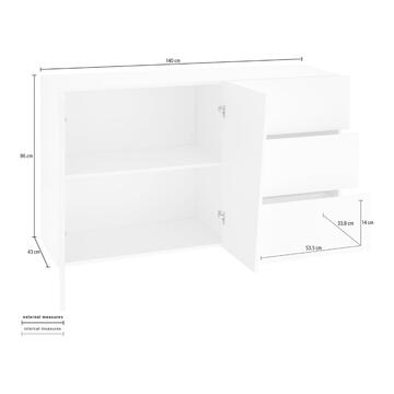 Credenza Moderna Vega 2 Ante + 3 Cassetti Grigio Ardesia... - Marino fa Mercato