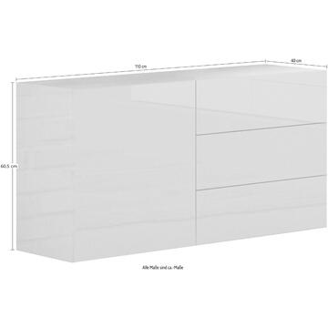 Credenza Moderna Metis 1 Ante + 3 Cassetti Bianco Lucido... - Marino fa Mercato