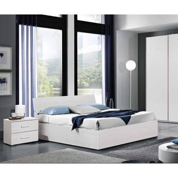 Letto Matrimoniale Easy con Vano Contenitore - Bianco...