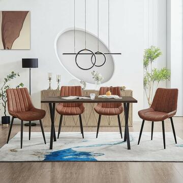 Sedia da pranzo Sket nordica in ecopelle beige