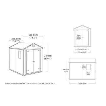 Casetta per Attrezzi Manor 6x8 236.8cm x 185.8cm x... - Marino fa Mercato