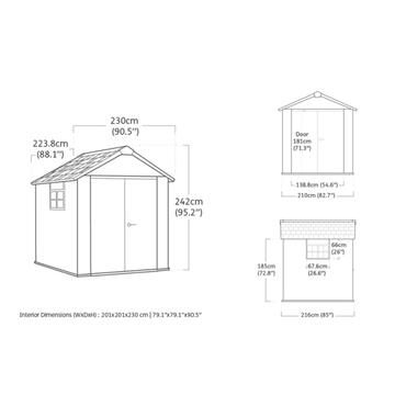 Casetta Porta Attrezzi Oakland 7,5x7 Grigia 350x229x254cm... - Marino fa Mercato