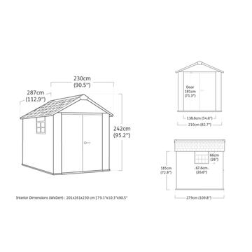 Casetta Porta Attrezzi Oakland 7,5x9 Grigia 287x229x242... - Marino fa Mercato