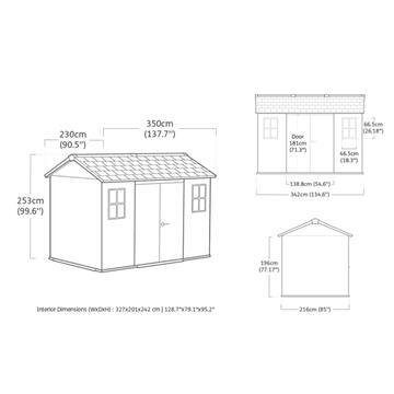 Casetta Porta Attrezzi Oakland 11x7,5 Grigia 350x229x242cm... - Marino fa Mercato