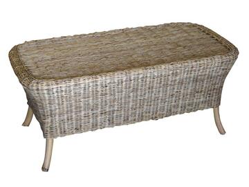 Tavolino da giardino in rattan 100x55 cm