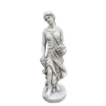 Statua da Giardino Donna Primavera in Argilla Fibrosa 27x84x25cm